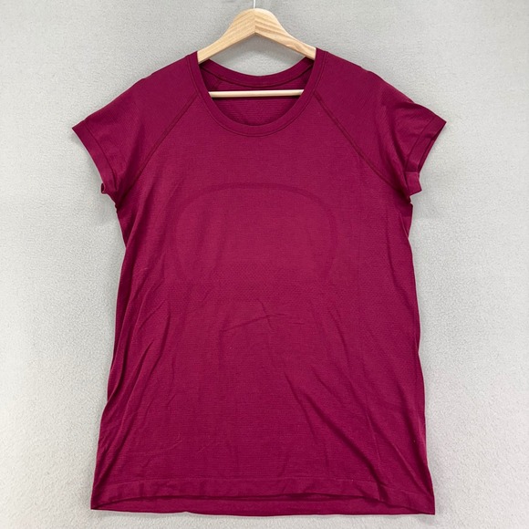 Lululemon Swiftly Tech Tee Womens 12 Red Short Sleeve Crewneck Stretch Running - Picture 1 of 8